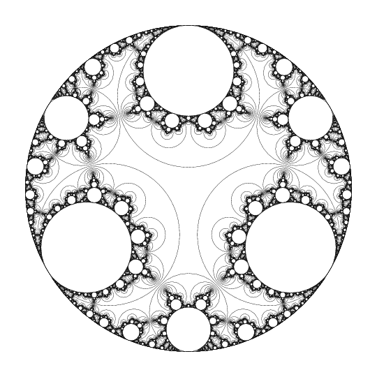 Horocycle orbit for a Kleinian group produced by a cuspidal connected sum (or "plumbing") construction. (Produced with lim.)