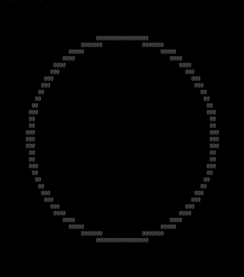 image of a terminal showing a large circle made of text