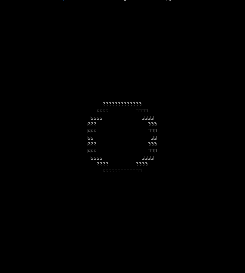 image of terminal showing a small circle made of text