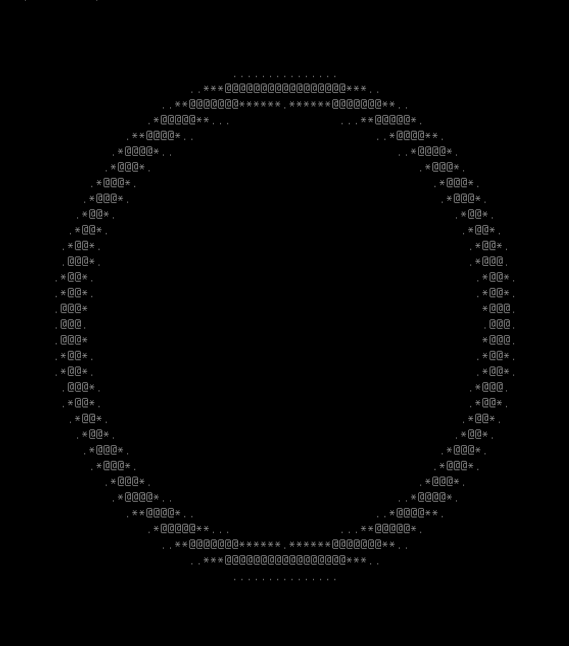 image of a terminal showing a circle made of text with soft edges